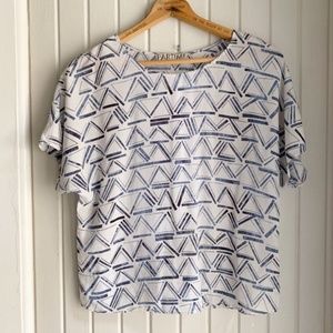 Anthropologie Partimi Geo Print Silk Top